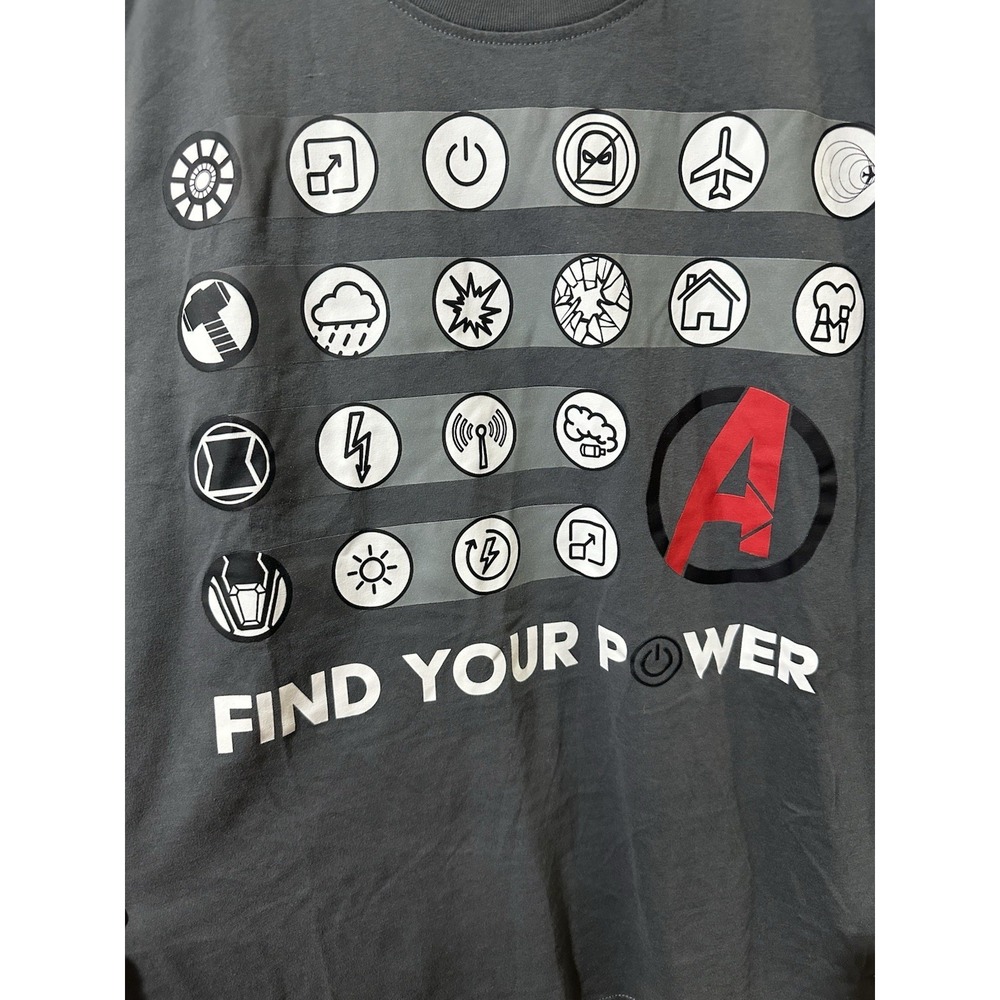 Marvel Tshirt Size Large Dark Gray Black Graphic Print